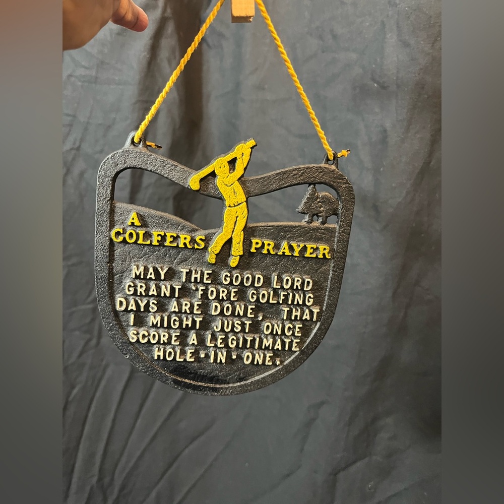 A Golfer's Prayer Plaque, Vintage Prayer Plaque, Vintage Gift for Golfer